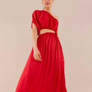 Farm Rio Red Asymmetric Dress